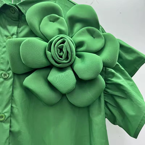 Valencia flower shirt dress