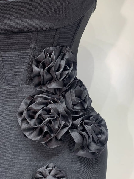 Zvisinei strapless flower bandage dress