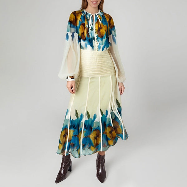 Lauretta floral skirt set