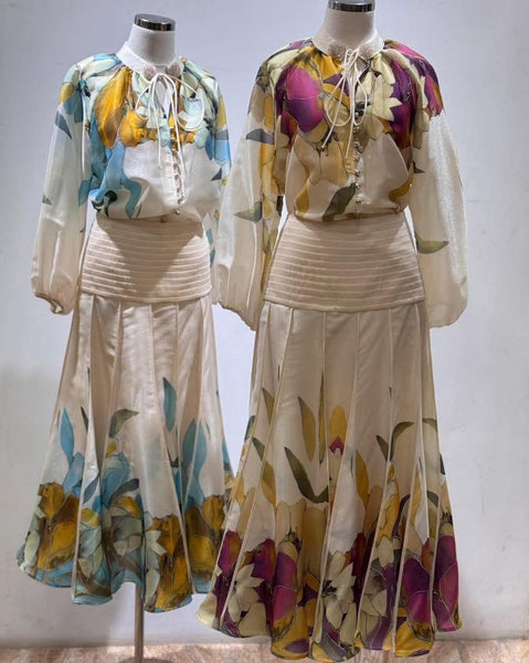 Lauretta floral skirt set