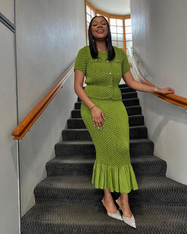 Doneesha pleated skirt set