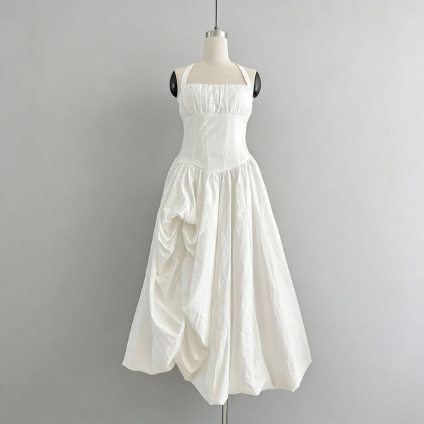 Lynnisha halter neck rouched dress