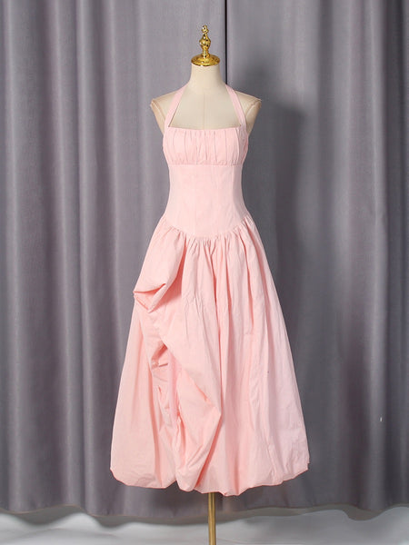 Lynnisha halter neck rouched dress