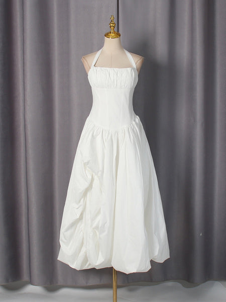 Lynnisha halter neck rouched dress