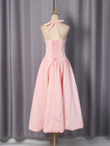 Lynnisha halter neck rouched dress