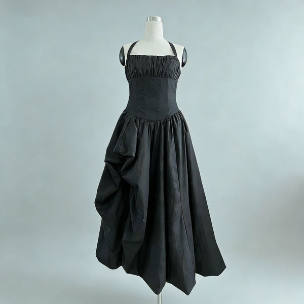 Lynnisha halter neck rouched dress