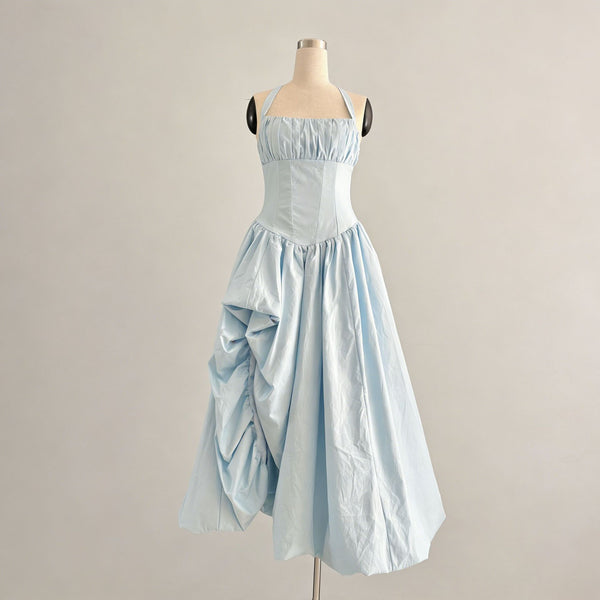 Lynnisha halter neck rouched dress