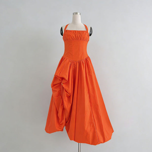 Lynnisha halter neck rouched dress