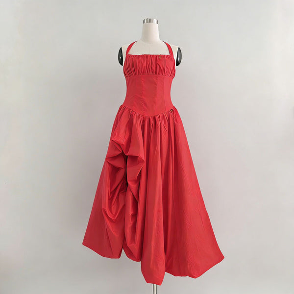 Lynnisha halter neck rouched dress