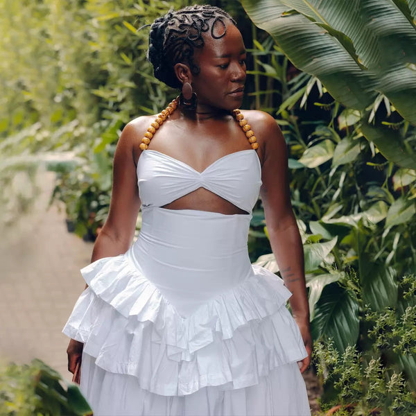 Keosha beaded neckline dress
