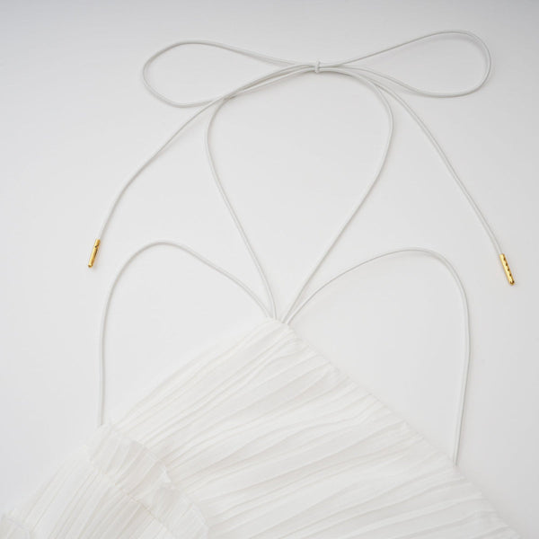 Shelia Ruffled Trim pleated Midi Dress