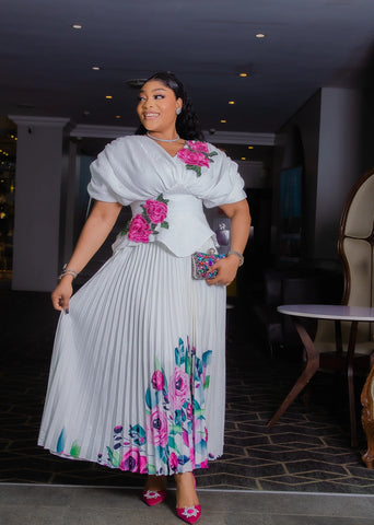 Sharika floral peplum dress
