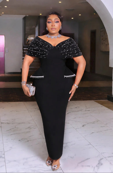 Shaneese peplum bandage dress