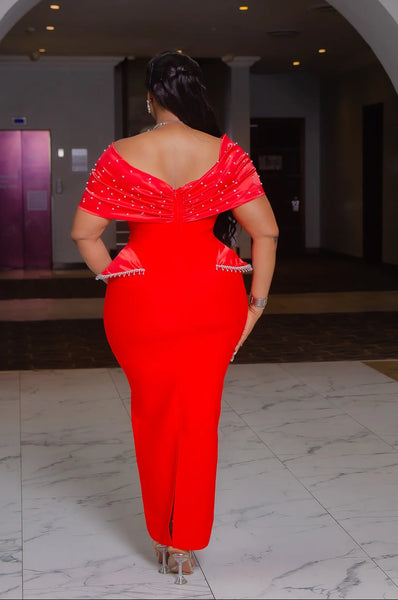 Shaneese peplum bandage dress
