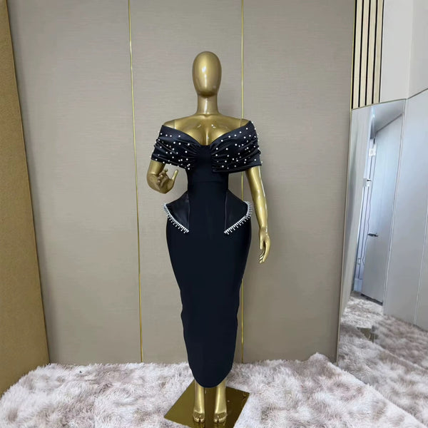Shaneese peplum bandage dress