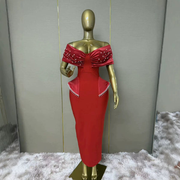 Shaneese peplum bandage dress