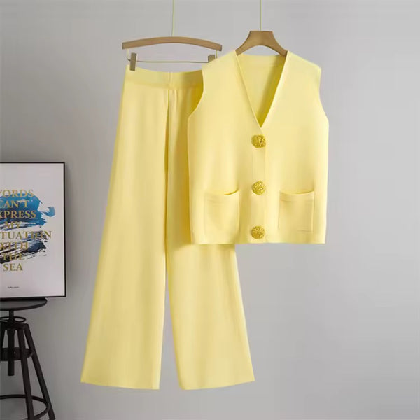 Sabine waistcoat knit Set
