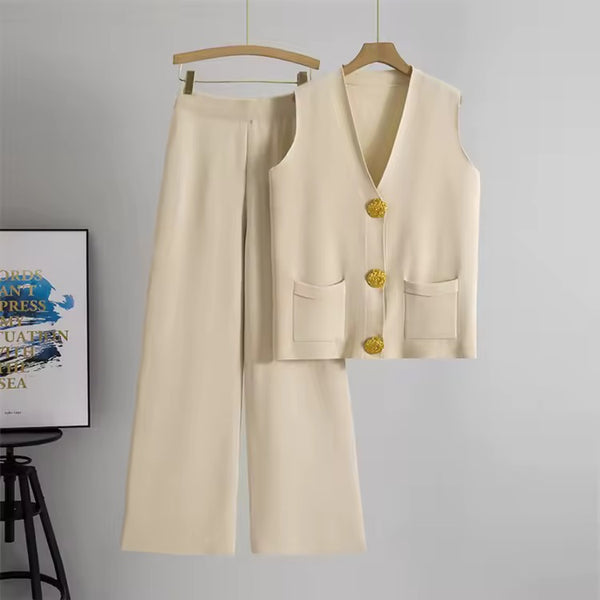 Sabine waistcoat knit Set