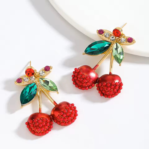 Cherry stud earrings