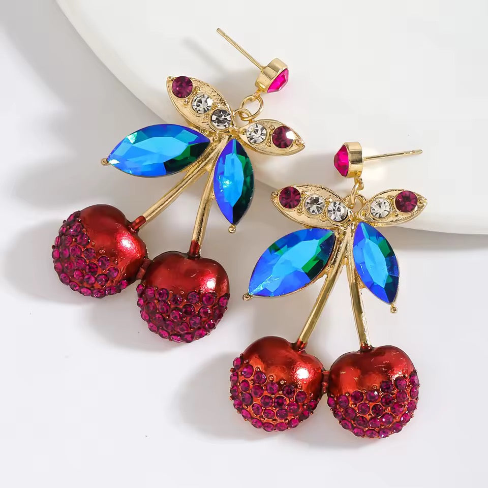 Cherry stud earrings