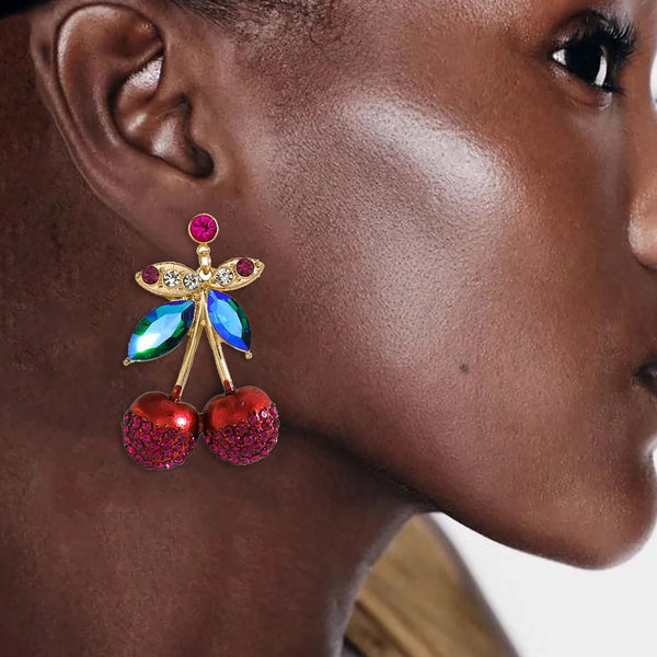 Cherry stud earrings