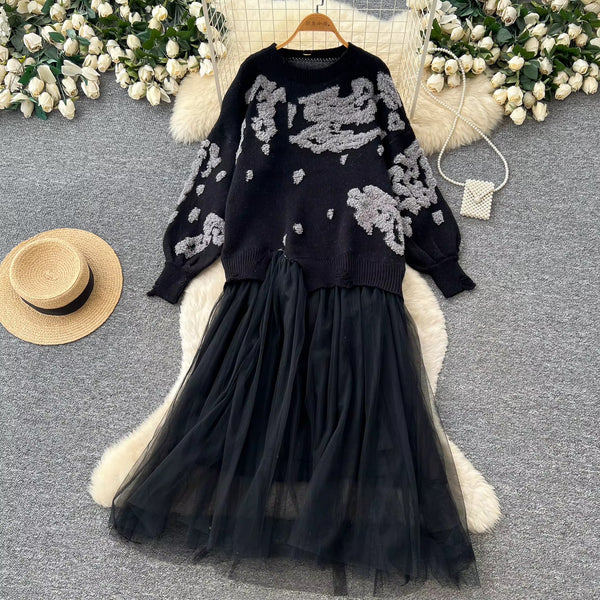Shelbra tulle statement knit dress