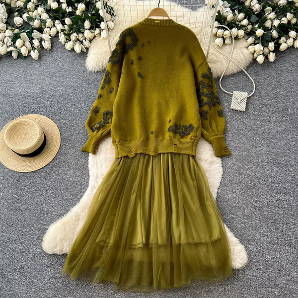 Shelbra tulle statement knit dress