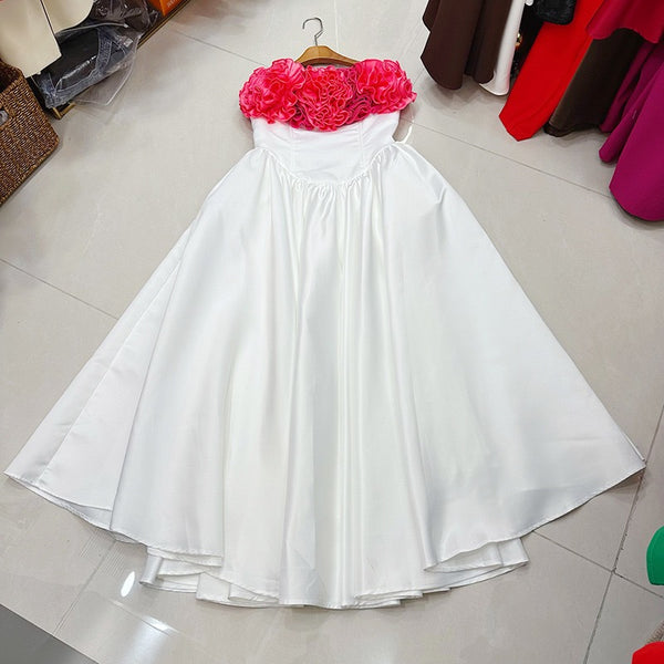 Kaura off shoulder flower bodice dress