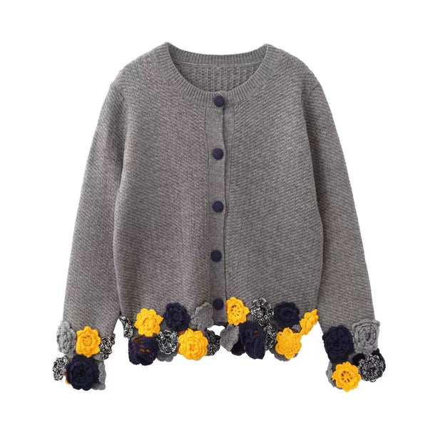 Sheneka crotchet flower cardigan