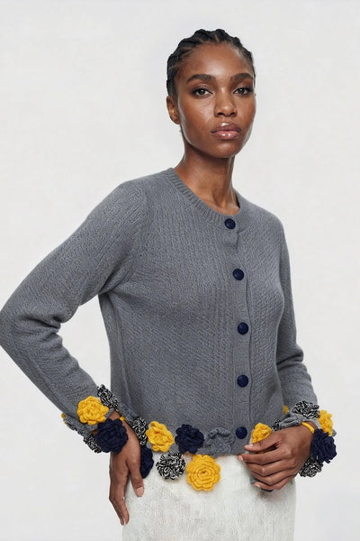 Sheneka crotchet flower cardigan