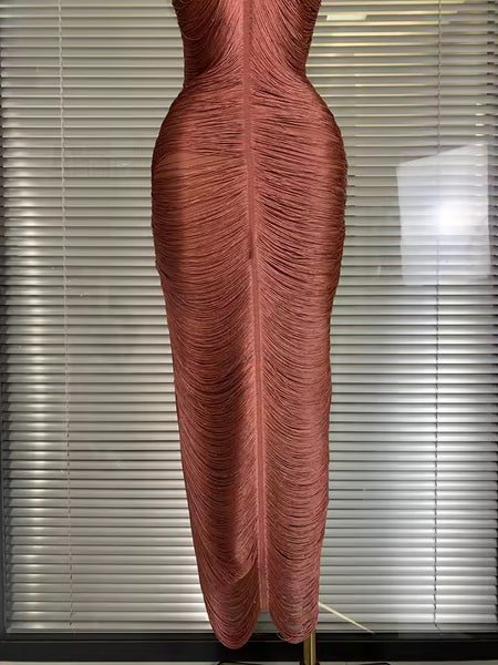Yolinda halter neck bandage dress