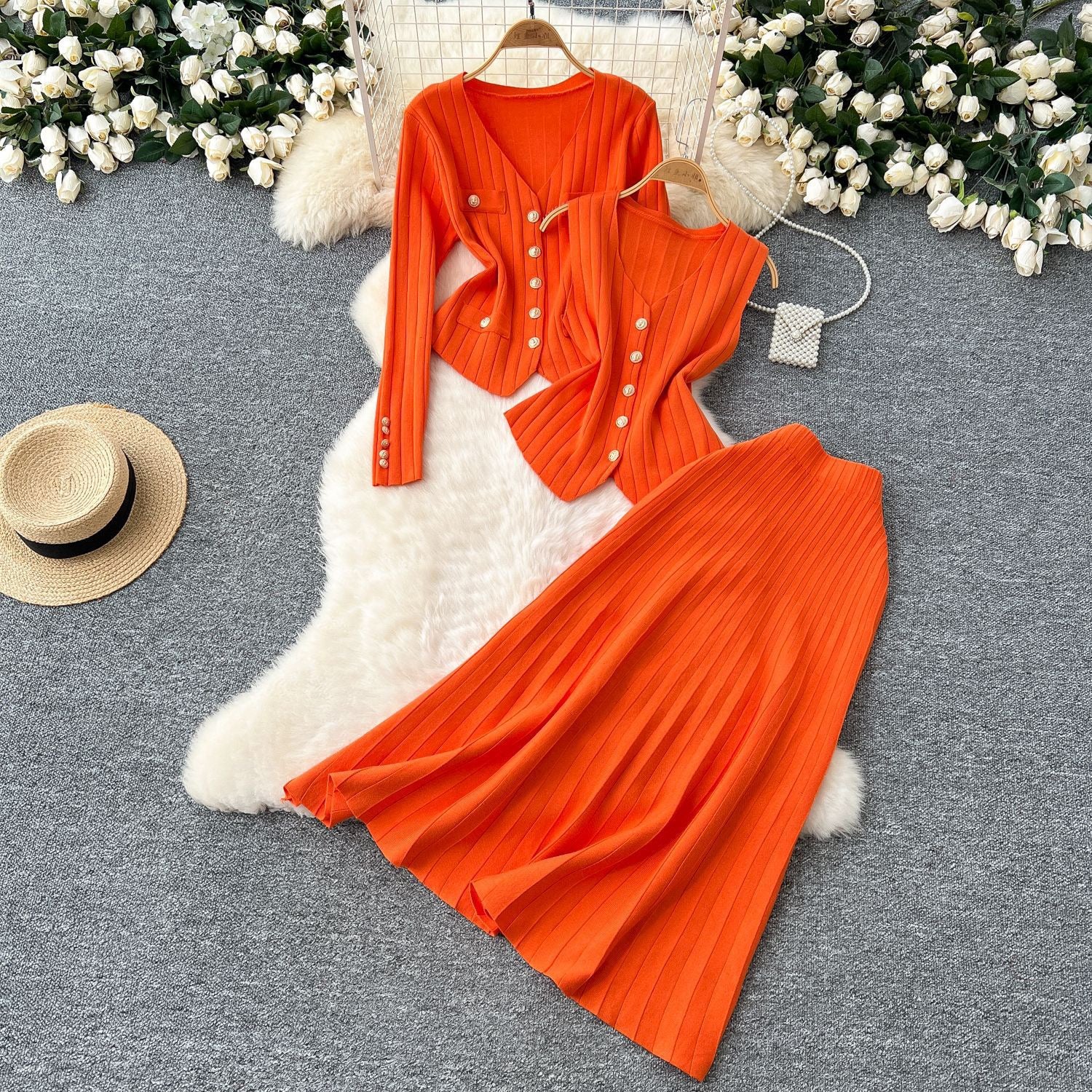 Uzoma knitted skirt set