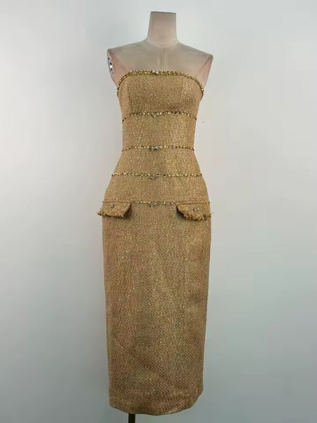 Yevezo tweed sequin dress set
