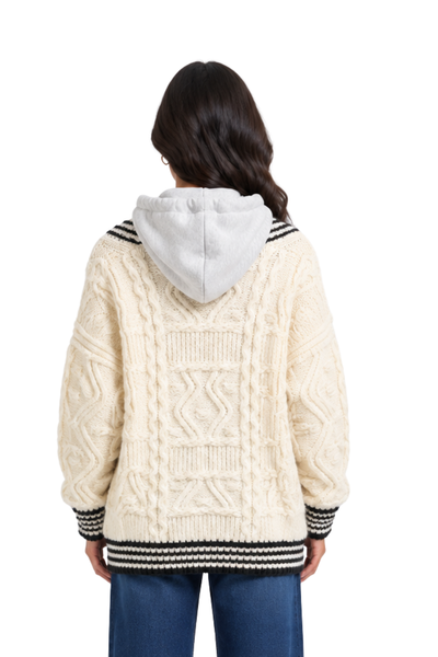 Tearra denim hoodie cardigan