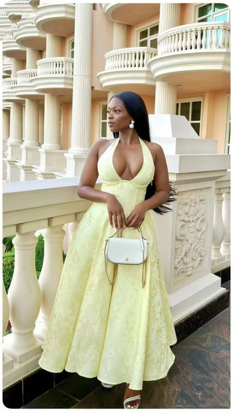 Effiey halter V-neck dress