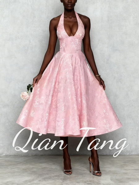 Effiey halter V-neck dress