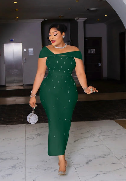 Anica beaded bandage dress