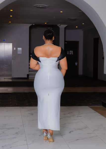 Anica beaded bandage dress