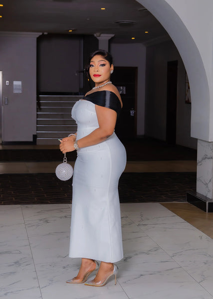 Anica beaded bandage dress