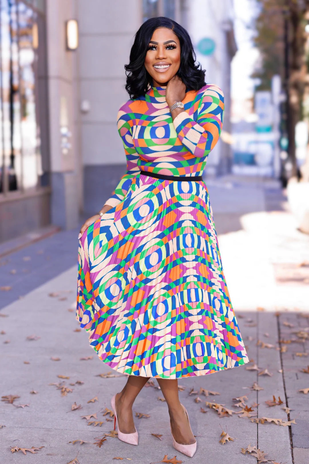 Orelia pleated skirt set