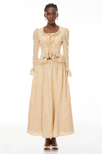 Okeli floral lace blouse and skirt set