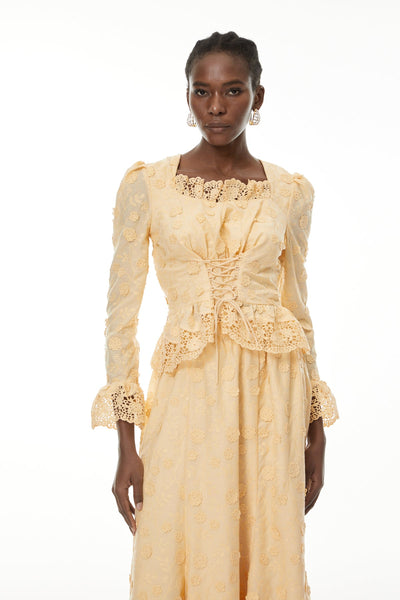 Okeli floral lace blouse and skirt set
