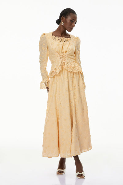 Okeli floral lace blouse and skirt set