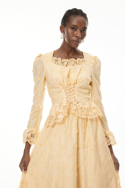 Okeli floral lace blouse and skirt set