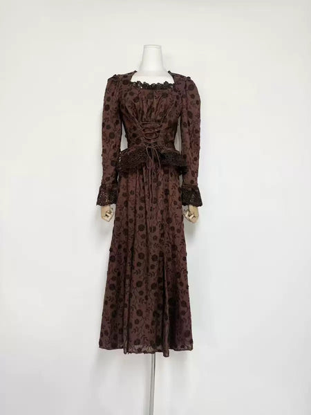 Okeli floral lace blouse and skirt set