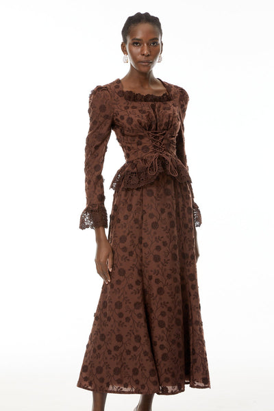 Okeli floral lace blouse and skirt set