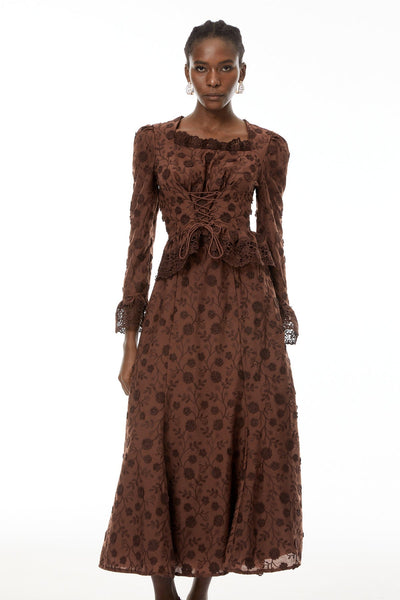 Okeli floral lace blouse and skirt set