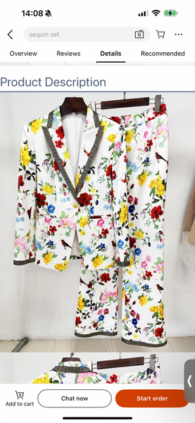Shanna Trim Floral Trouser Set