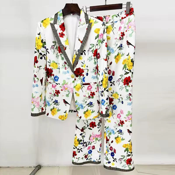 Shanna Trim Floral Trouser Set