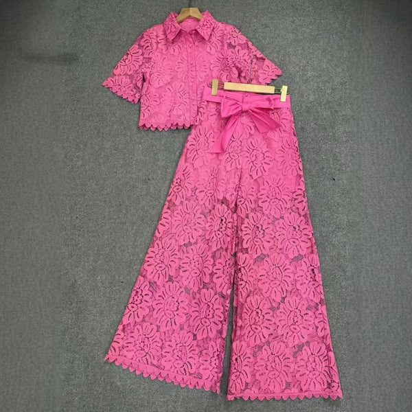 Ayana lace wide trousers